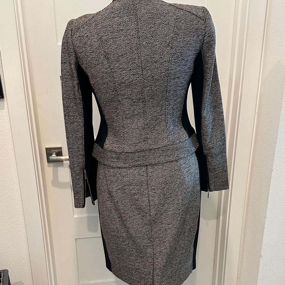 White House Black Market Tweed Blazer Black with Camel & Black Accents - Picture 5 of 16